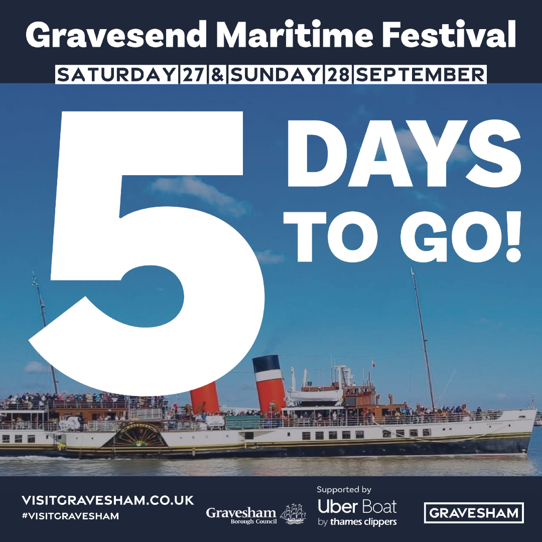graveshambc's tweet image. ⚓ The countdown is ON – just 5 days until Gravesend Maritime Festival!

💙 Bring the family, invite your friends – let’s make it a weekend to remember!

👉 See the full line-up here: gravesham.gov.uk/events/event/1…