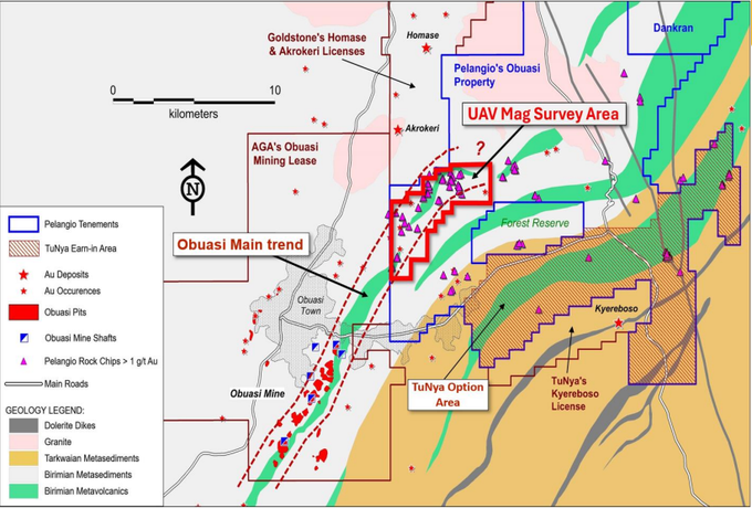 TheLastDegree's tweet photo. @PelangioEx ut then there's also the Obuasi project

On the same trend &amp; just 4km from Anglogold's active Obuasi Mine (60Moz)🐘

The area in red, right at the border, the biggest priority

Pitting &amp; trenching results coming up from the extension of this Obuasi Main structure

/8 https://t.co/ZlqBkuBgCo