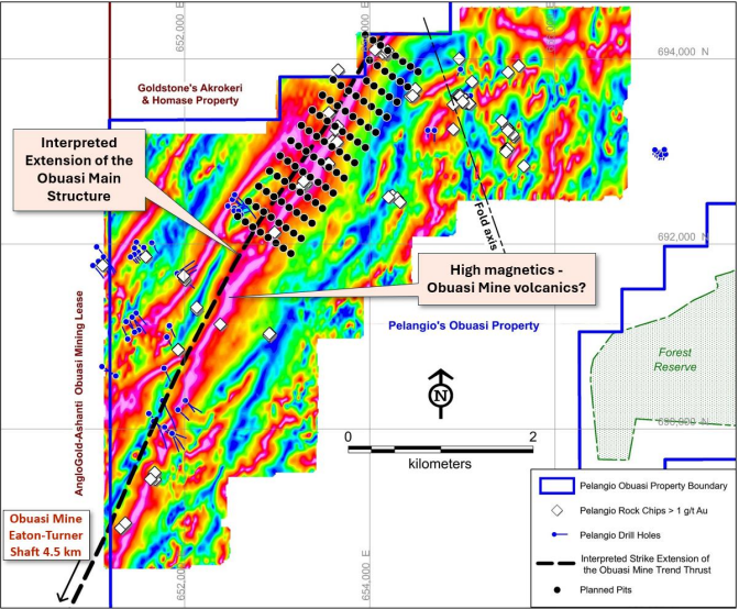 TheLastDegree's tweet photo. @PelangioEx ut then there's also the Obuasi project

On the same trend &amp; just 4km from Anglogold's active Obuasi Mine (60Moz)🐘

The area in red, right at the border, the biggest priority

Pitting &amp; trenching results coming up from the extension of this Obuasi Main structure

/8 https://t.co/ZlqBkuBgCo