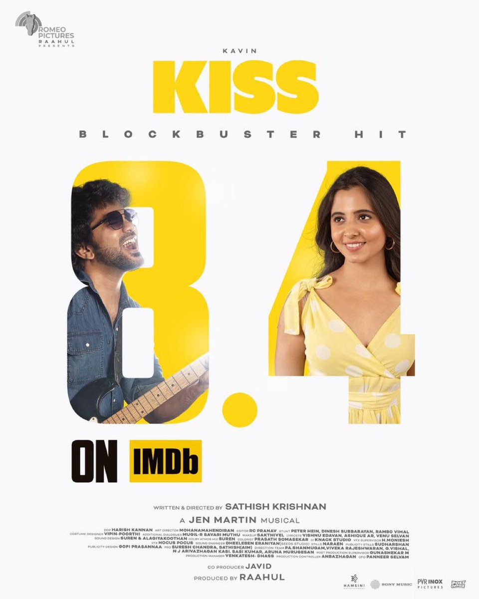 ramk8059's tweet image. Leaving an 8.4  on IMDB ✅

#Kiss In theatres now ♥️