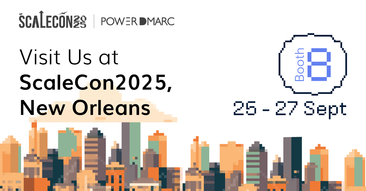 powerdmarc's tweet image. 🚀 Back at it again! PowerDMARC is all set to showcase at ScaleCon2025 🎉👉 Stop by our booth and let’s scale together: powerdmarc.com/event/scalecon…
#scalecon2025 #scalecon #neworleans #usa #dmarc #powerdmarc