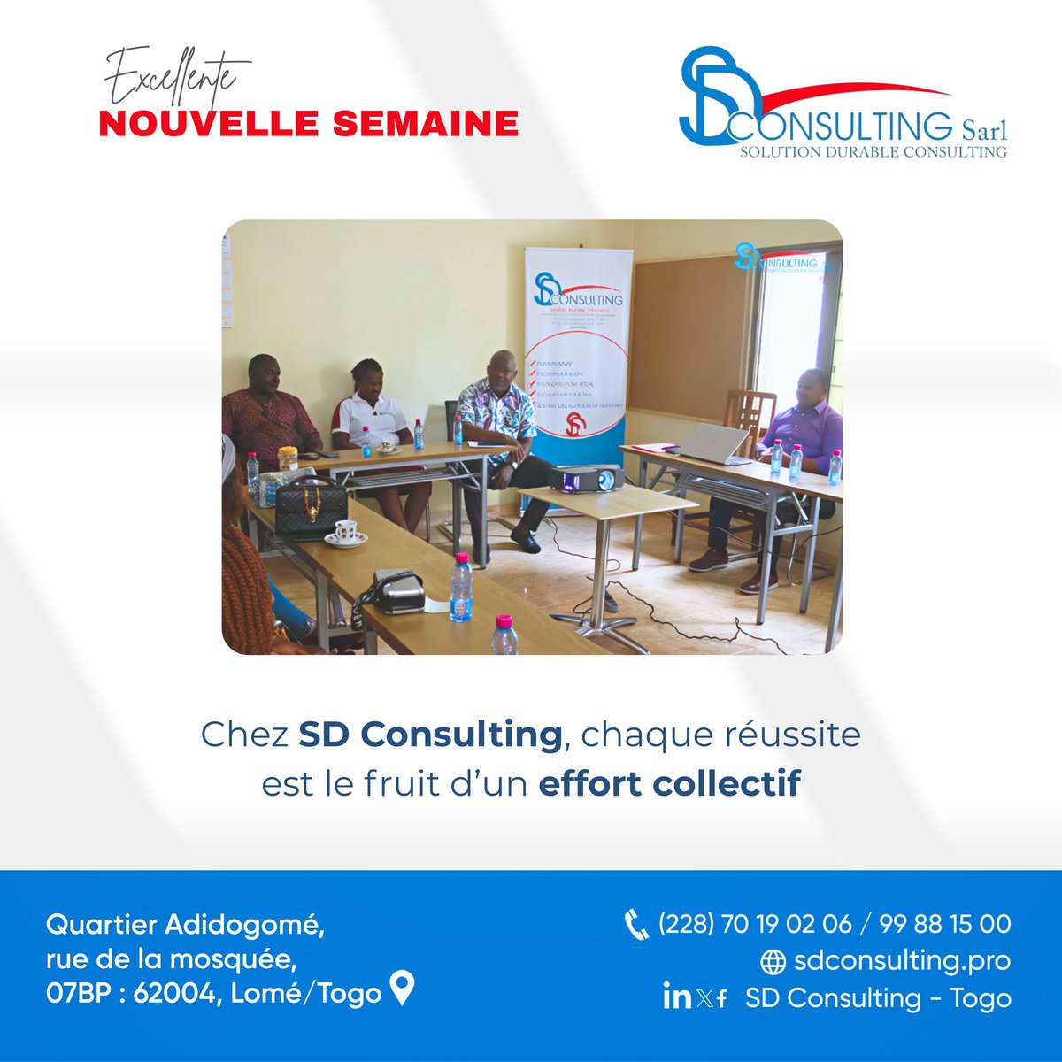 sd_togo's tweet image. 🌟 Nouvelle semaine, nouvelles ambitions !

Chez SD Consulting, nous croyons que chaque réussite 

👉 Et vous, quel est votre principal objectif pour cette nouvelle semaine ?

#SDConsulting #EspritDéquipe #SolutionsDurables #GouvernanceLocale #RH