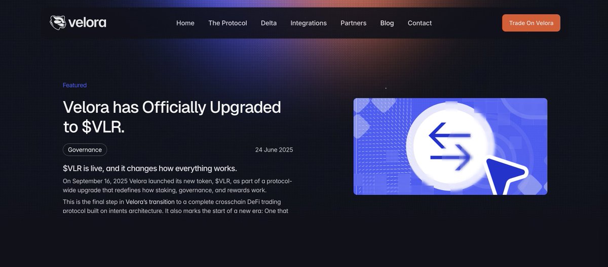 luzajah's tweet photo. Most projects vanish into silence after launch.

@VeloraDEX They built their own media hub & drop constant blog updates — every product, every feature, every change.

That’s how you know they’re not just shipping… they’re listening & caring for users.
→ https://t.co/9A1xZTh2w1