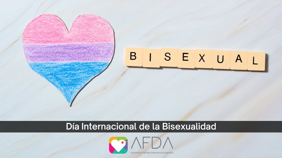 Hoy es el #DíaDeLaVisibilidadBisexual   
Exijamos respeto, rompamos prejuicios.
 Compartí, apoyá, visibilizá.
#OrgulloBisexual #VisibilidadBi #AFDAFamiliasDiversas