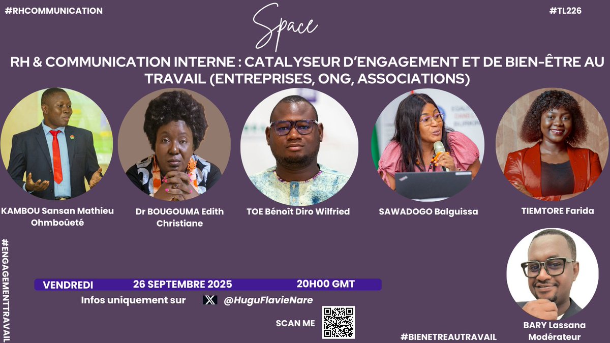 Pour ce space dédié au RH et à la Communication interne. Des professionnels issus de plusieurs domaines ont été associé pour nous livrer des communications. 

Alors je vous laisse les découvrir à travers ce visuel ci-dessous

#RHCommunication #EngagementTravail #BienEtreAuTravail