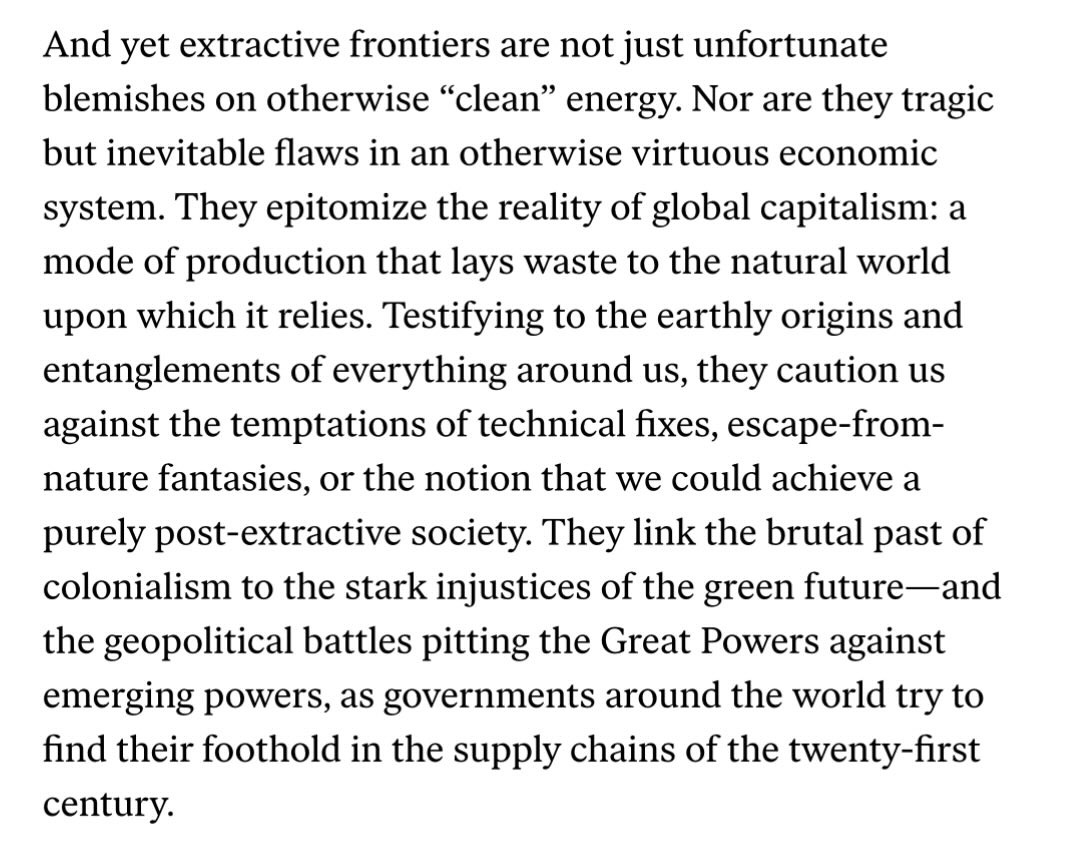 ‼️ Read an adapted excerpt from EXTRACTION: The Frontiers of Green Capitalism in <a href="/nybooks/">The New York Review of Books</a> ‼️ 

Extraction is officially published TOMORROW (9/23) 👀 nybooks.com/online/2025/09…