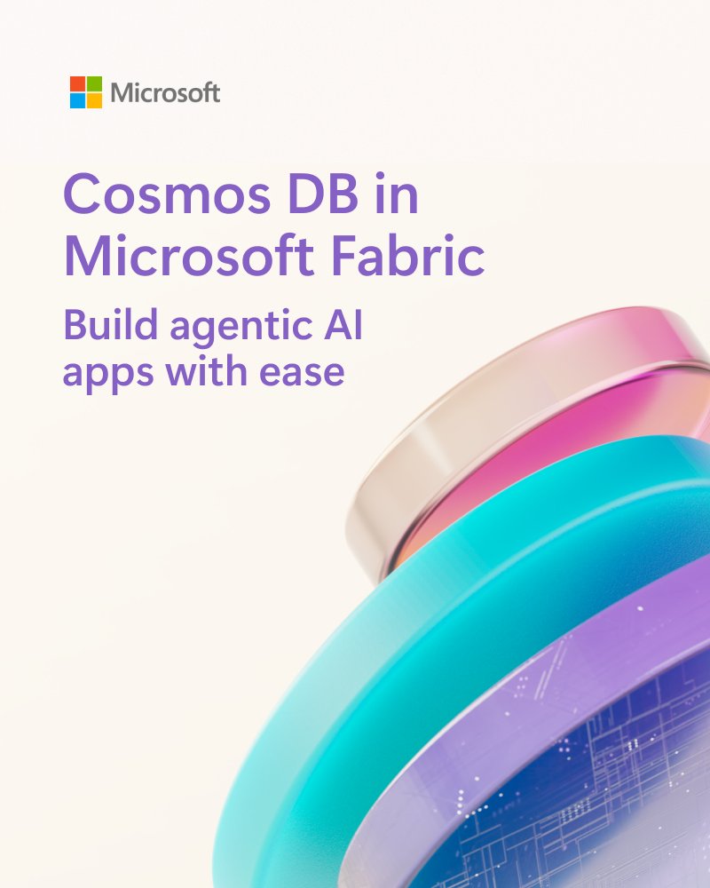 AzureCosmosDB's tweet image. Build agentic AI apps with ease 🤖🚀
Check out this series on how Azure Cosmos DB in Microsoft Fabric makes it simple to power intelligent, scalable applications.
Watch the full playlist: msft.it/6016sWnAm
#AzureCosmosDB #MicrosoftFabric