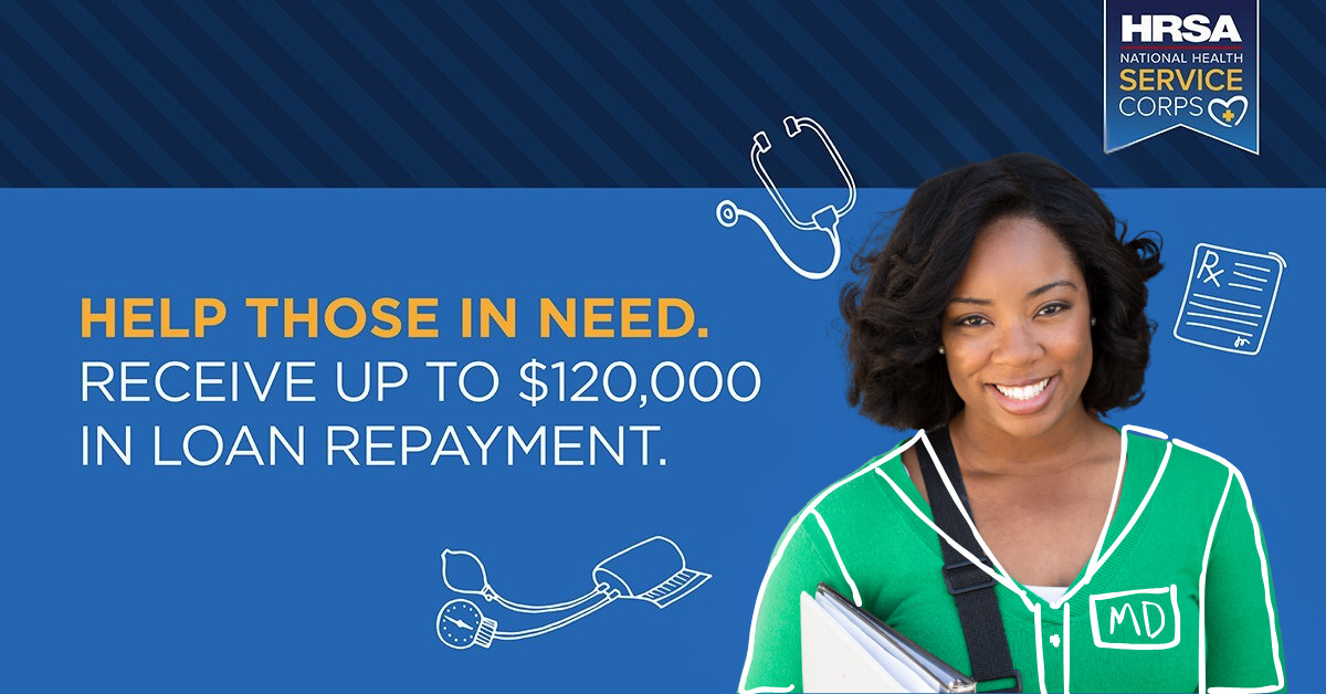 HRSA (@hrsagov) on Twitter photo If you’re in your last year of medical, dental, or nursing school, our Students to Service Loan Repayment Program can help you achieve your goals. 
With less debt, you can focus on helping your community. Gather your documents and apply: ms.spr.ly/6012siHxM #LoanRepayment If you’re in your last year of medical, dental, or nursing school, our Students to Service Loan Repayment Program can help you achieve your goals. 
With less debt, you can focus on helping your community. Gather your documents and apply: ms.spr.ly/6012siHxM #LoanRepayment