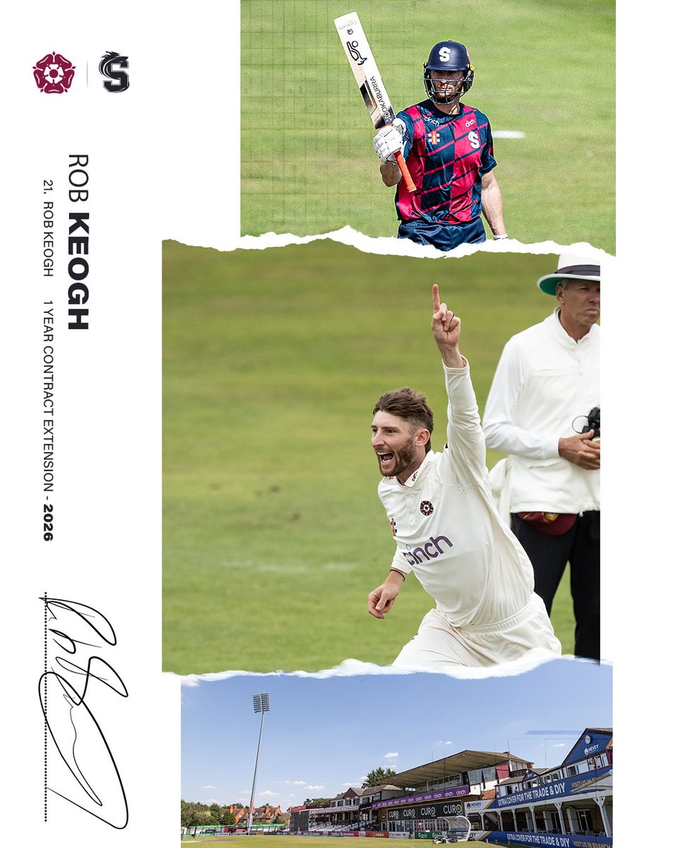 Another year at his boyhood club 🙌

We're pleased to announce that Rob Keogh has signed a contract extension, keeping him with Northamptonshire until at least the end of the 2026 season. 🏵️

Read more 👉 nccc.co.uk/news/rob-keogh…