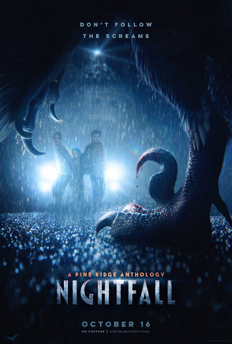 HatchlingShort's tweet image. Something deadly is coming…

The poster for #Nightfall is here. A Dinosaur Horror Short streaming October 16th.