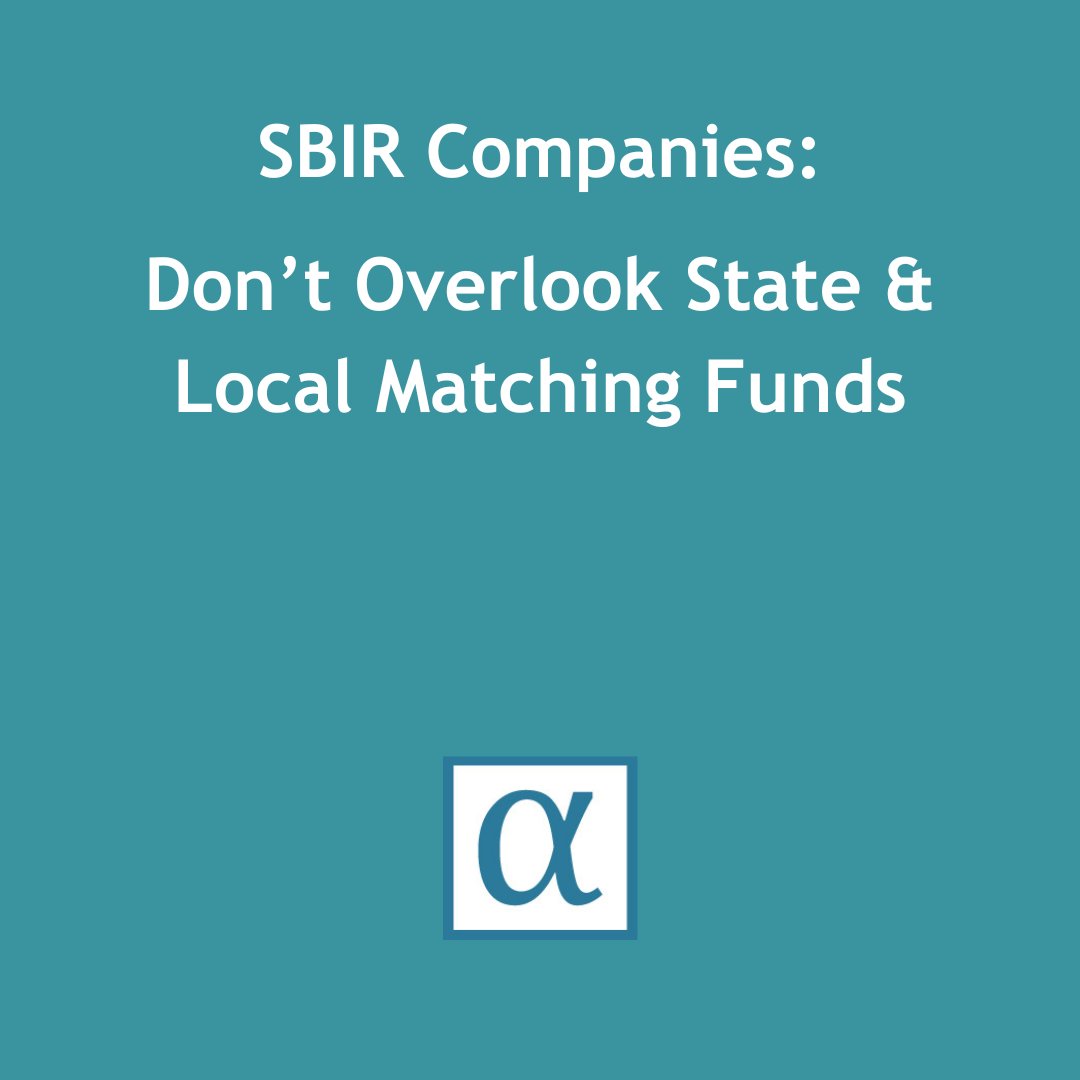 #SBIR Companies - Don't Overlook State &amp; Local Matching Funds

Many states/jurisdictions offer matching funds to SBIR/STTR awardees.  We provide links to listings on our #GovCon SBIR Hub page.

amadeolaw.com/govcon-hubs/sb…