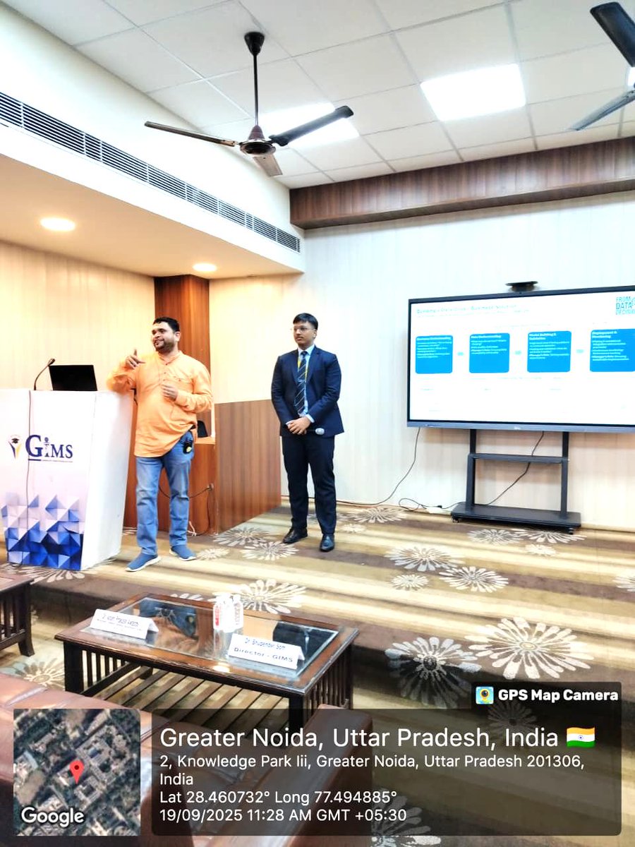 GNIOTCollege's tweet image. GIMS hosted a guest lecture on “From Data to Decisions: How Statistics Solves Real-World Challenges” with Dr. Anant Awasthi, Optum. 📊✨
#GIMS #GuestLecture #DataDriven #AIandML #PGDM