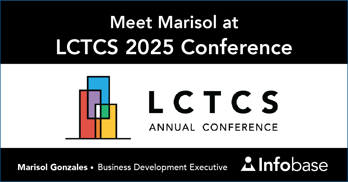InfobaseInc's tweet photo. Visit Infobase at Booth 307 at the LCTCS 2025 conference! We're excited to showcase our AI streaming video collection, designed to help upskill educators and students . Stop by and enter our raffle for a chance to win a $50 Amazon Gift Card! #Infobase #GOLCTCS #LCTCSAC2025 https://t.co/71fBCZlJ4O