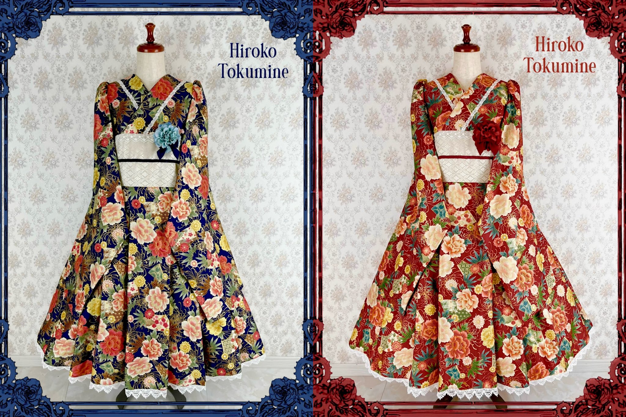 marcHenromanTica HirokoTokumine 浴衣風ワンピース marcHenromanTica HirokoTokumine 浴衣風ワンピース Hiroko