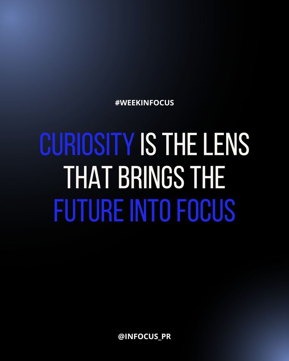 infocus_pr's tweet image. Innovation doesn't begin with an answer. It begins with the curiosity to focus on what lies beyond the current frame.
#BeinFocus #inFocusPR #WeekinFocus #AuthenticStorytelling