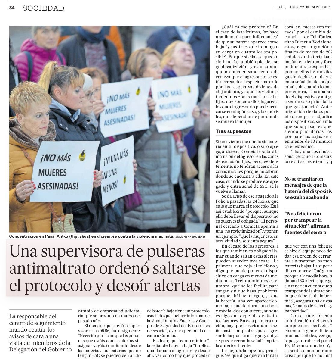 El escándalo de las pulseras antimaltrato va en aumento. 

Quedan muchas explicaciones del Gobierno pero hay una certeza: LO SUPIERON Y LO TAPARON.