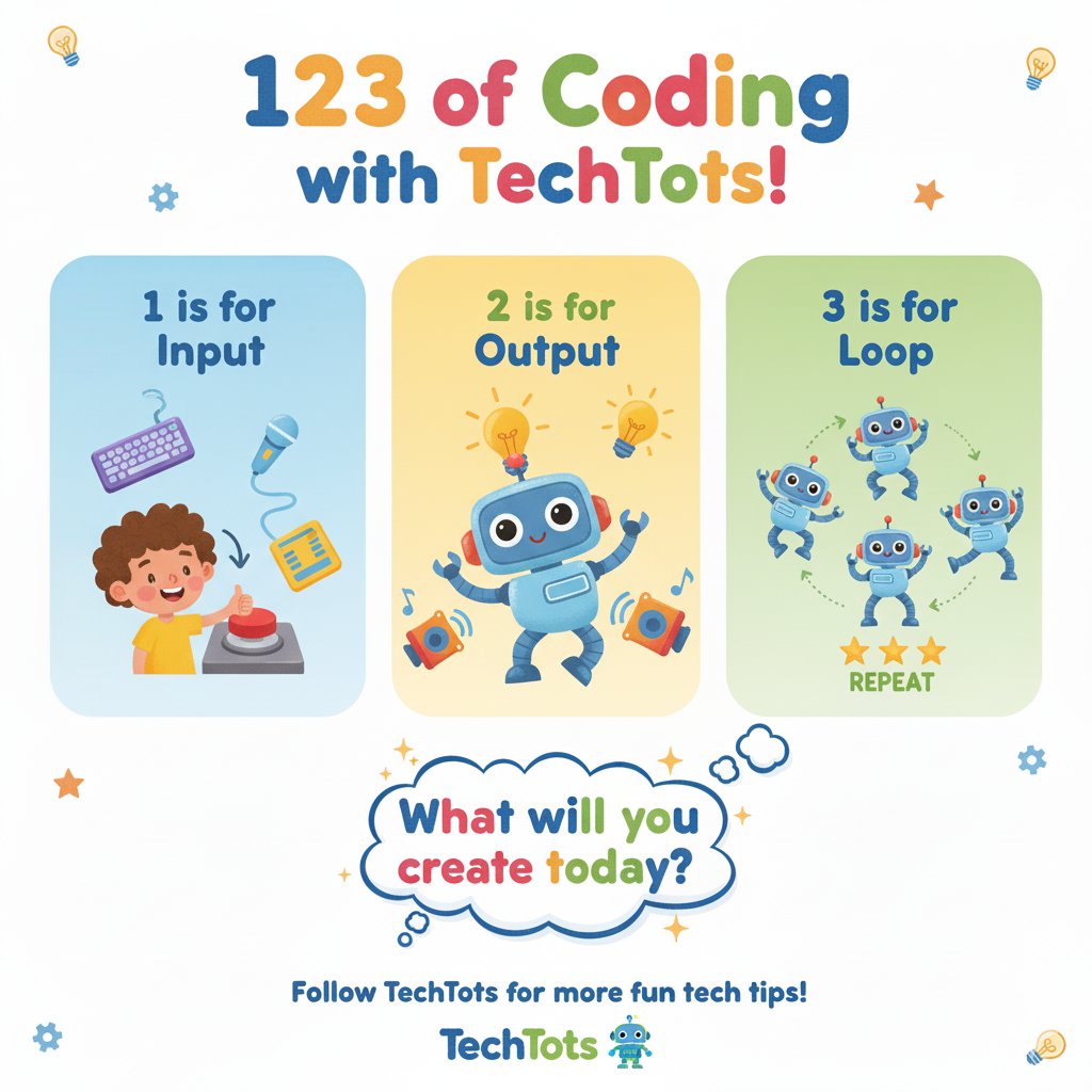 TechTotsGen's tweet image. ✨ Learning to code starts with the basics!  
Today on TechTots, we’re exploring the ABCs and 123 of Coding

#TechTots #KidsWhoCode #CodingForKids #STEMlearning #TechEducation #LearnToCode #DigitalSkills #EdTech #EarlyLearning #123ofCoding