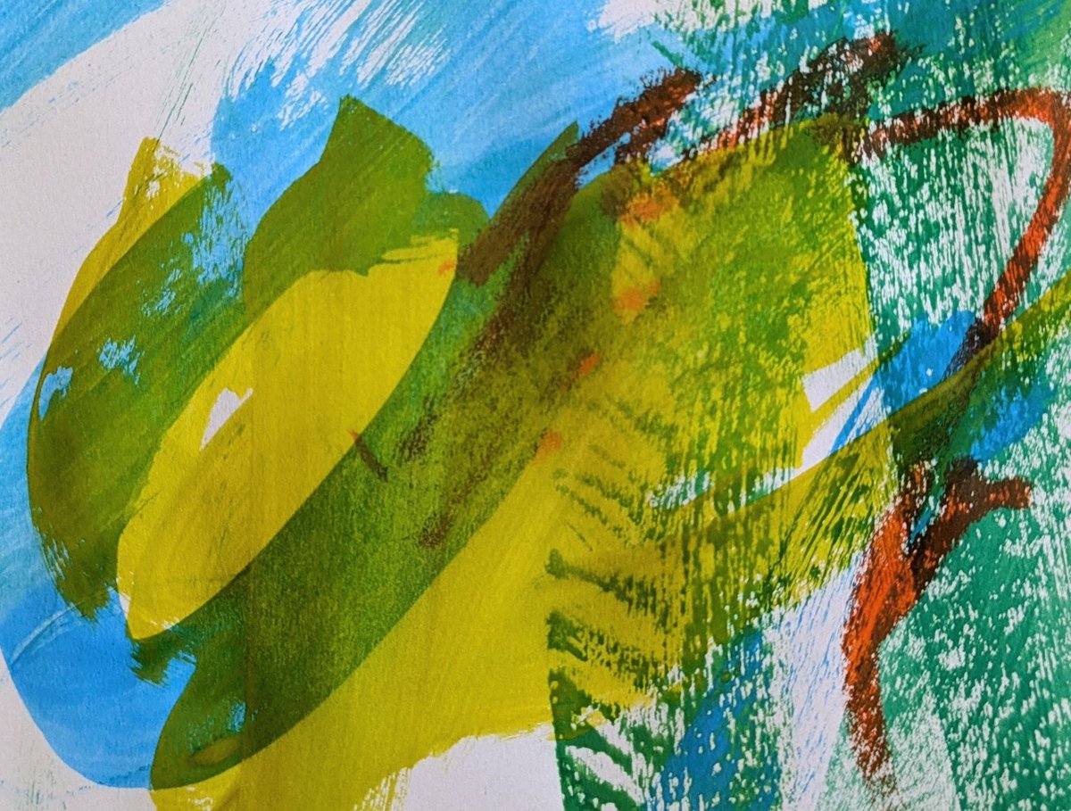 A snippet of my 2-year-old's "painting"