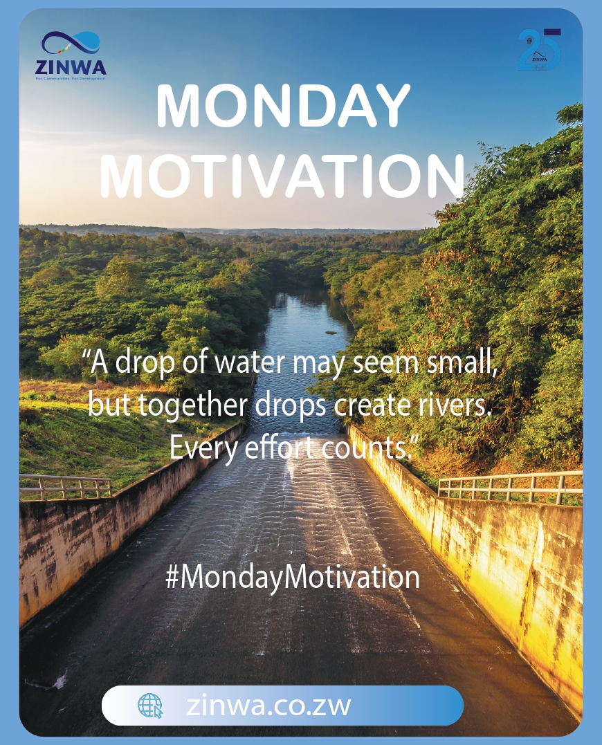 zinwawater's tweet photo. #ForCommunities
#ForDevelopment
#25YearsOfService
#MondayMotivation
A drop of water may seem small, but together drops create rivers. Every effort counts.
@MarjorieMu83949
@TMaurikira
@MoLAFWRD_Zim
@obertjiri
@timb_zw
@cottcozw https://t.co/goHDFJtKck