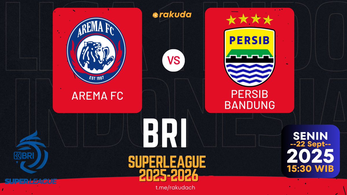 RkdaLol's tweet photo. BRI Super League
AREMA vs PERSIB

Link : https://t.co/zxNvwrEOiC

#aremafc #PERSIBDAY https://t.co/pQ0nkwpw69