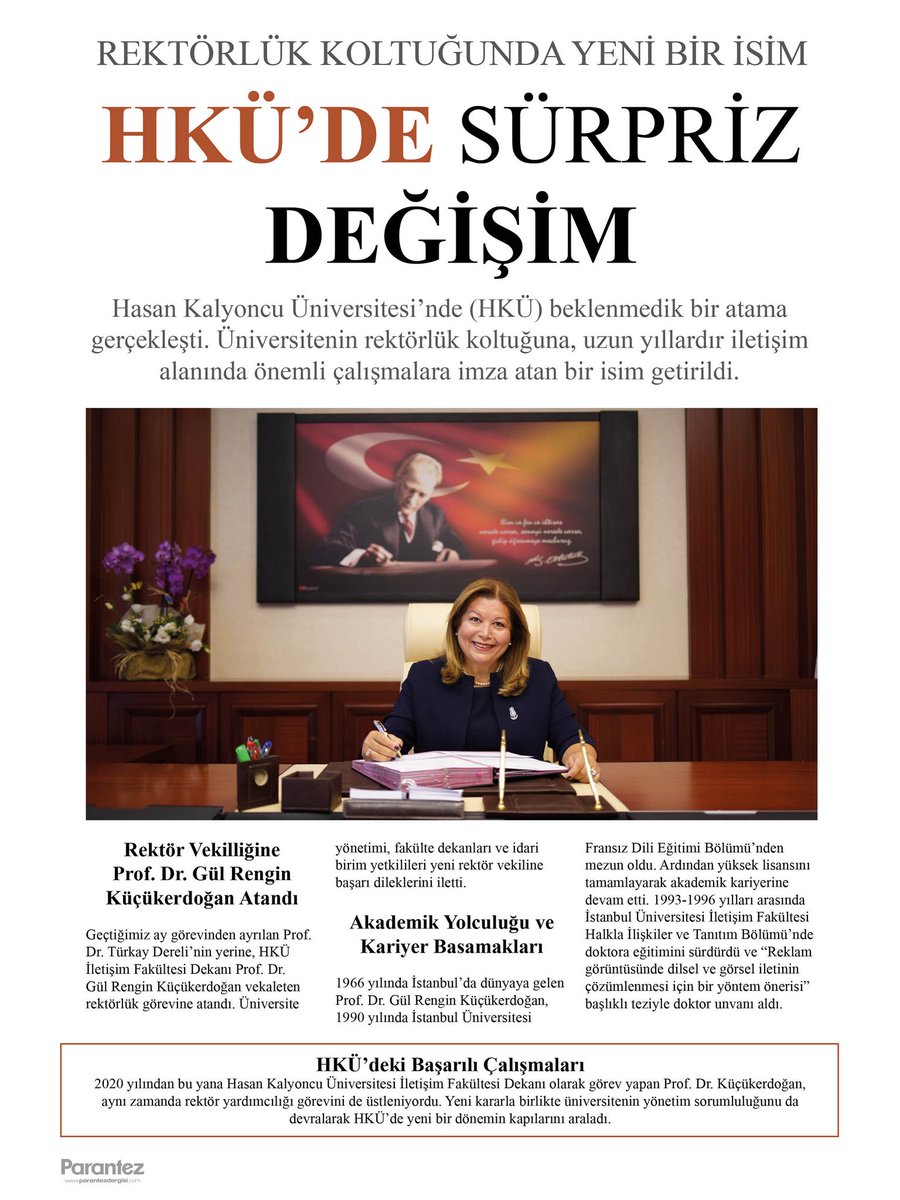 •Rektörlük Koltuğunda Yeni Bir İsim… 

HKU’de Sürpriz Değişim ! 

<a href="/hkunv/">Hasan Kalyoncu Üniv</a> <a href="/r_rengin/">Rengin Küçükerdoğan</a> <a href="/MERAL_AY_/">Meral AY 🇹🇷</a>