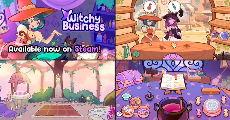 rogueducknet's tweet photo. 🔮 Witchy Business is out on Steam!

Manage your very own cozy Witchcraft Shop! Brew potions for your customers, collect oddities, grow flowers in your garden, upgrade your Alchemy Station, and more!

Get it on Steam with 40% release discount!