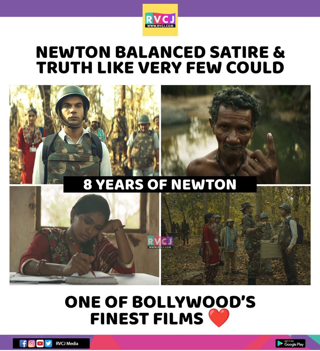 rvcjmovies's tweet image. 8 years of Newton!

#newton #rajkummarrao #pankajtripathi @RajkummarRao @TripathiiPankaj