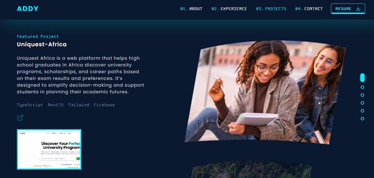 addy_devx's tweet image. Built. Shipped. Updated. 🔥
Portfolio is live - adams-adinan.vercel.app 
Give it a rating &amp;amp; share yours let’s #connect and grow together.

#BuildInPublic #DevCommunity #100Devs #letsconnect