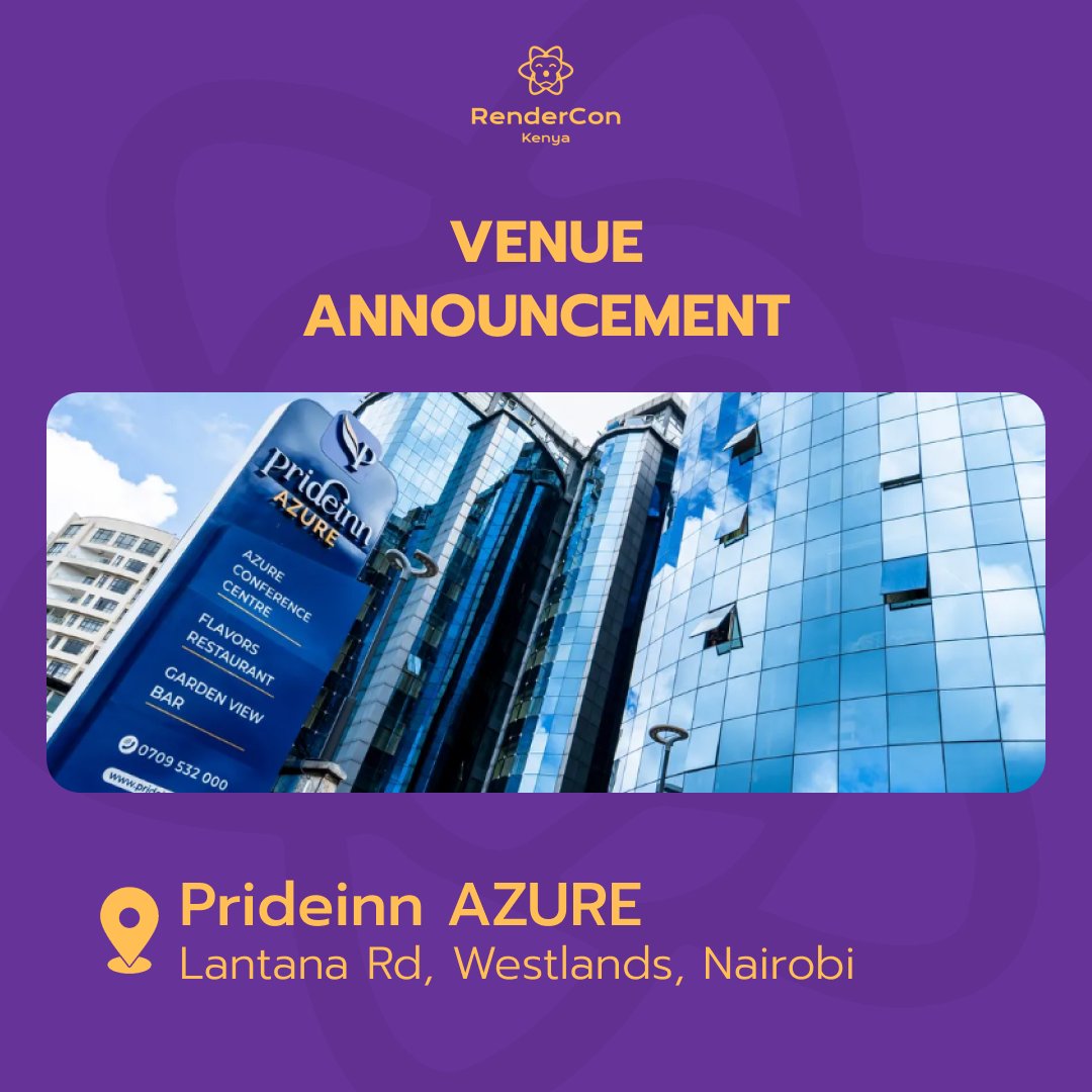 renderconke's tweet image. We are delighted to share that this year&apos;s edition of #renderconke2025 will be held at Prideinn Azure, Westlands Nairobi

Mark your calendars for an amazing conference experience in web &amp;amp; mobile development. 

Secure your seat today

#rendercon #renderconke #reactdevske