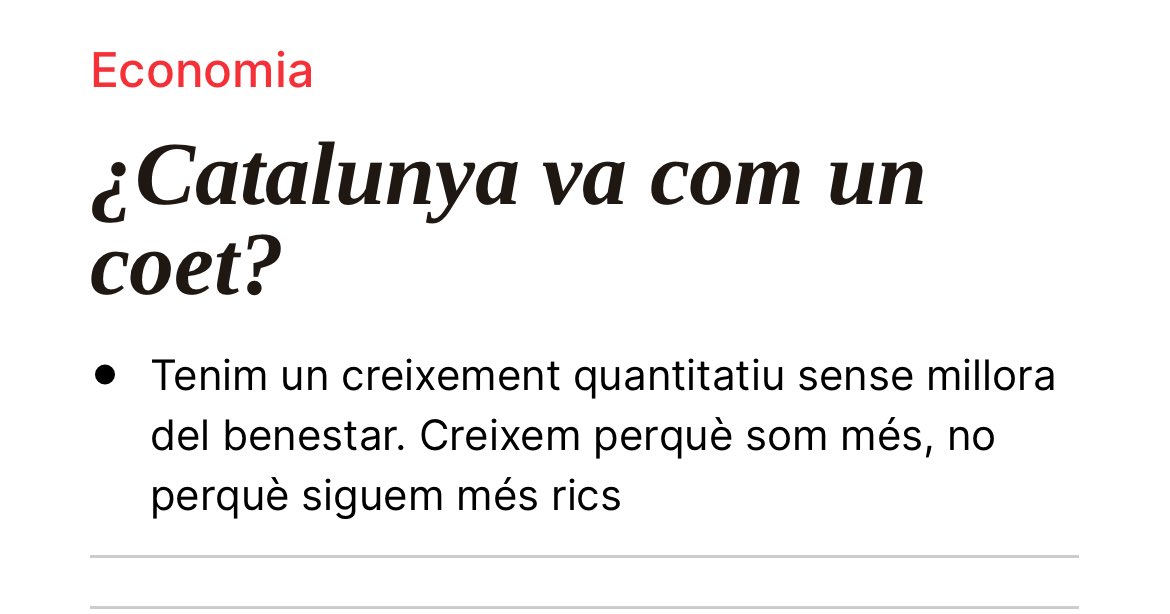No hem crescut perquè treballem millor sinó perquè tenim més gent que treballa en sectors poc competitius. Turisme massiu, serveis de baixa qualificació i salaris baixos han sigut el motor d’aquest suposat "coet". És un model insostenible perquè es basa a afegir passatgers, però