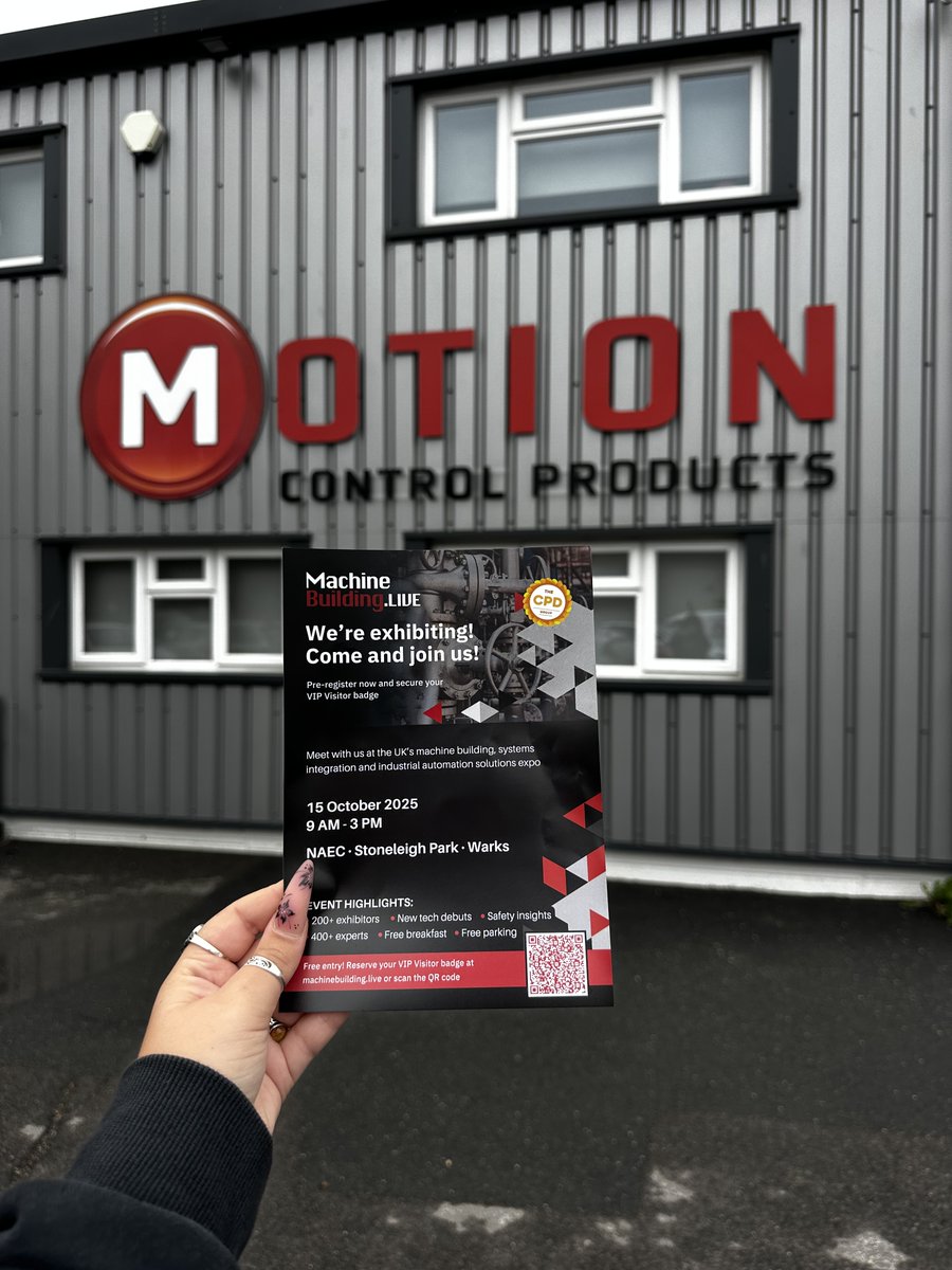 Motion Control Products Ltd (@mcp_ltd) on Twitter photo Just 3 weeks to go until weโre live at Machine Building Live 2025! โณ
๐ Stand 165 | NAEC, Stoneleigh Park, Warwickshire
๐
Wednesday 15th October 2025 | 09:00 โ 15:00
Get ๐๐ฅ๐๐ย tickets, click the link below!๐๏ธ
lnkd.in/eaXSzsiR
<a href="/MachBuild/">MachineBuilding.net</a> Just 3 weeks to go until weโre live at Machine Building Live 2025! โณ
๐ Stand 165 | NAEC, Stoneleigh Park, Warwickshire
๐
Wednesday 15th October 2025 | 09:00 โ 15:00
Get ๐๐ฅ๐๐ย tickets, click the link below!๐๏ธ
lnkd.in/eaXSzsiR
<a href="/MachBuild/">MachineBuilding.net</a>