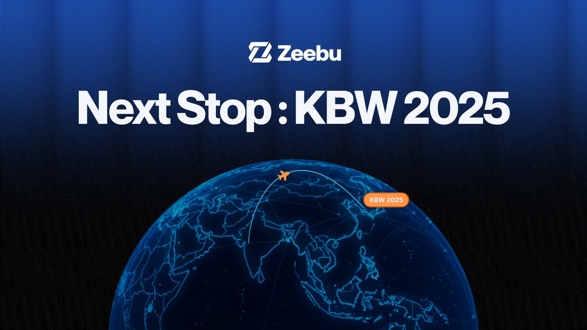 zeebuofficial's tweet image. Next stop: Korea Blockchain Week 2025.

Global payments are converging with DeFi, unlocking settlement that is faster, scalable, and borderless.

Zeebu continues to build networks and shape the future of programmable settlement globally.

See you in Seoul 🇰🇷