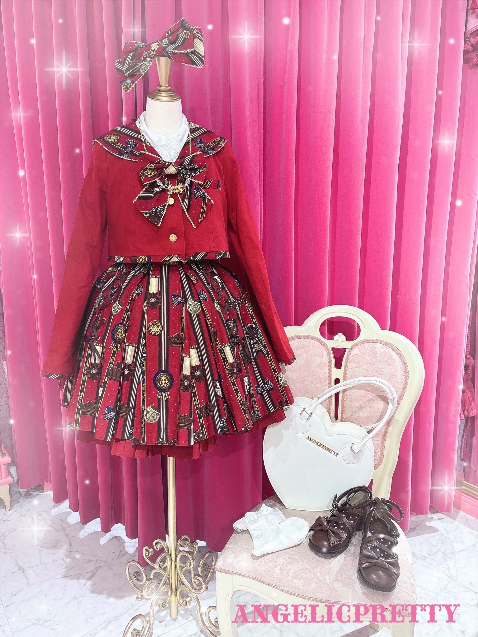【未使用】Angelic Pretty アンジェリックプリティ 付け袖ワンピース Angelic Pretty アンジェリックプリティ ワンピース JSK 赤 - メルカリ