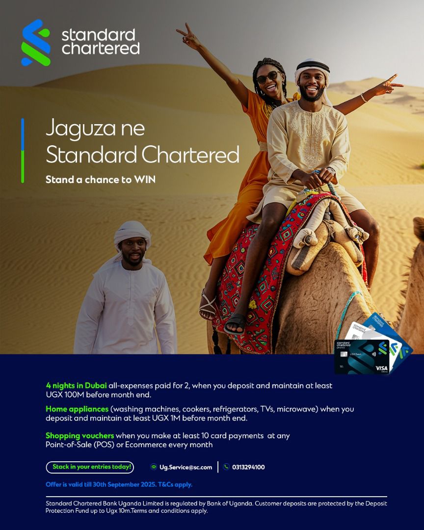 The ultimate Dubai trip for 2, Brand new home appliances or Shopping vouchers!

Stack in your entries and #JaguzaNeStandardChartered 

T&amp;Cs apply. #JaguzaNeStandardChartered #HereForGood