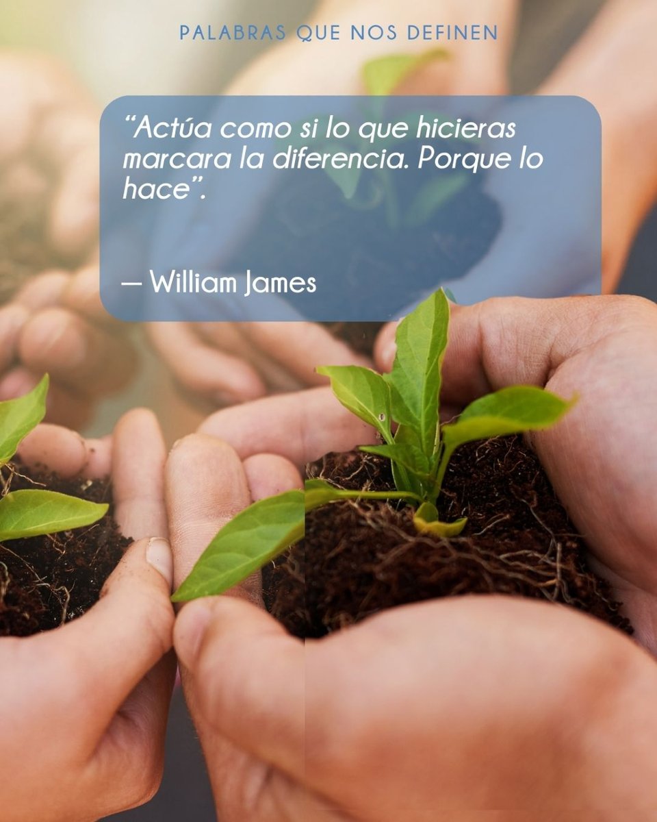 “Actúa como si lo que hicieras marcara la diferencia. Porque lo hace”. William James

#2miradas #palabrasquenosdefinen2miradas #equipo2miradas