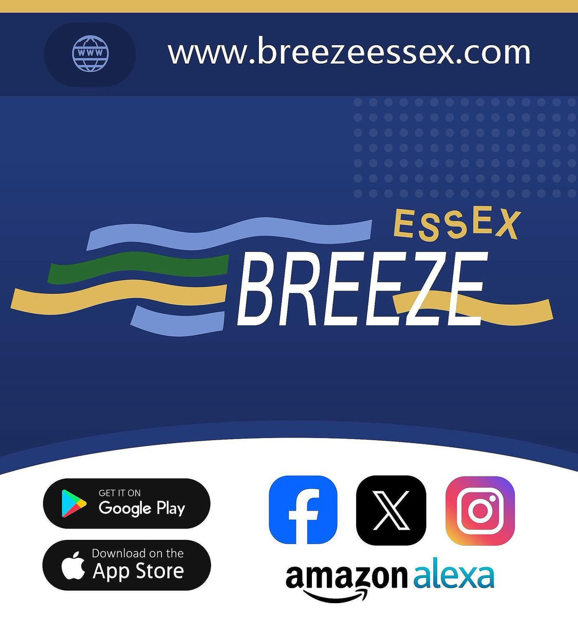 Join me today 10-12 on Breeze   It’s a chill out Monday  breezeessex.com.    Search breeze Essex on Alexa and get the app for free from the app