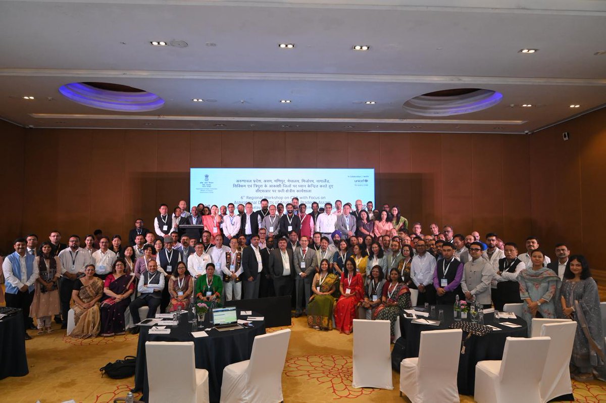 DPE_GoI's tweet image. DPE and @UNICEFIndia organised the 6th #CSR Regional workshop on 19th September, 2025 at Guwahati focusing on the #AspirationalDistricts of Arunachal Pradesh, Assam, Manipur, Meghalaya, Mizoram, Nagaland, Sikkim and Tripura. This workshop brought together more than 110 delegates…