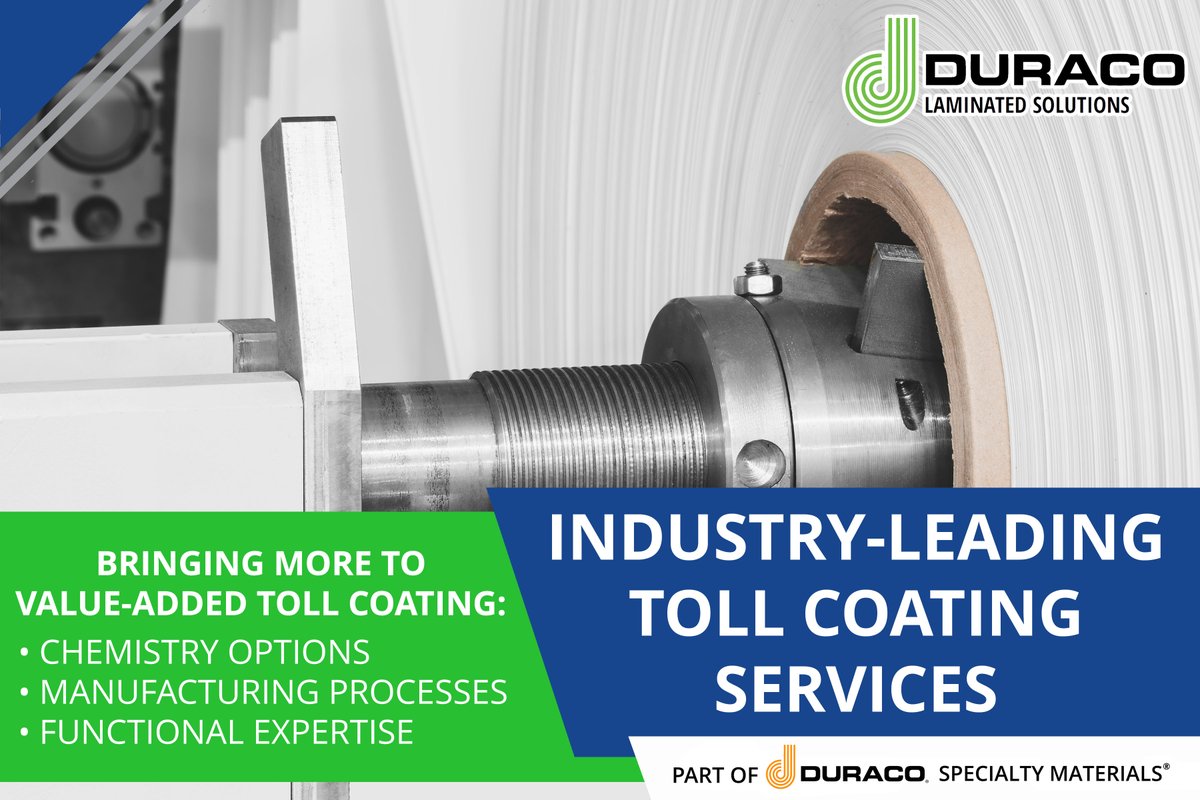 Accelerate product launches with expert toll coating in hot melt, emulsion, &amp; solvent chemistries. Advanced methods + flexible processes = faster market entry. Contact us to get started: hubs.la/Q03GgCZS0

#TollCoating #DuracoLaminatedSolutions