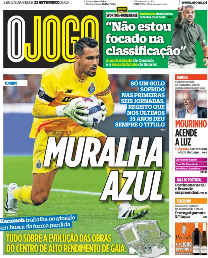 ActuSportsPT's tweet photo. Revue de presse du jour :

🔴 Benfica — Mourinho cherche la paix avec les fans.
🟢 Sporting — Retours clés dans le onze.
🔵 Porto — Muraille bleue en défense.
🏆 Coupe — Portimonense SC et Resende surprennent.
⚪ Gil Vicente — Troisième place provisoire en attendant le Sporting. https://t.co/cdGEzK91Vp