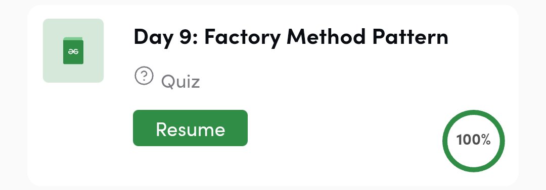 crazy_mahesh_'s tweet image. 📌 Day 9: Factory Method Pattern
🔹 Key takeaway: The Factory Method enhances flexibility and scalability by centralizing object creation.
🔗 Course Link: geeksforgeeks.org/courses/system…
#Day9 #SystemDesign #FactoryMethod #DesignPatterns #skillupwithgfg #nationskillup @geeksforgeeks