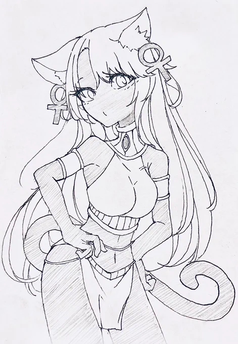 エジプトねこ
#ねこのらくがき 