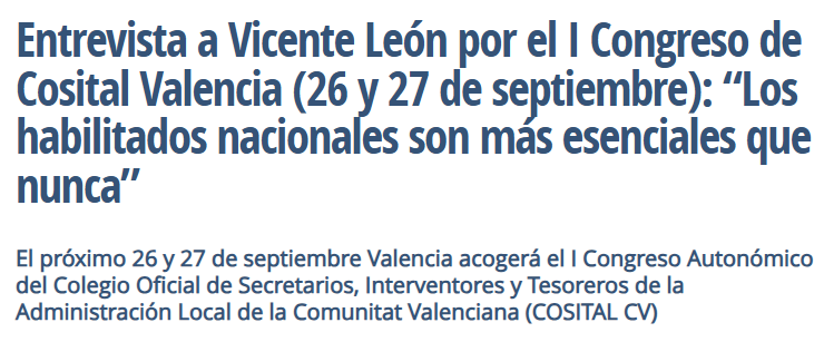 🙌 ¡Quedan pocos días para el I #CongresoHabilitadosCV! 🤝🏛️

🔍 Hoy rescatamos la entrevista de <a href="/aranzadilaley/">ARANZADI LA LEY</a> a <a href="/vicentemima/">Vicente León Miravet Márquez</a>, secretario de la JG de #COSITAL Valencia, publicada en <a href="/NotisJuridicas/">Noticias Jurídicas</a> por <a href="/JosemiMercury/">Josemi Barjola</a> 📰

No te la pierdas ⬇️
noticias.juridicas.com/actualidad/el-…