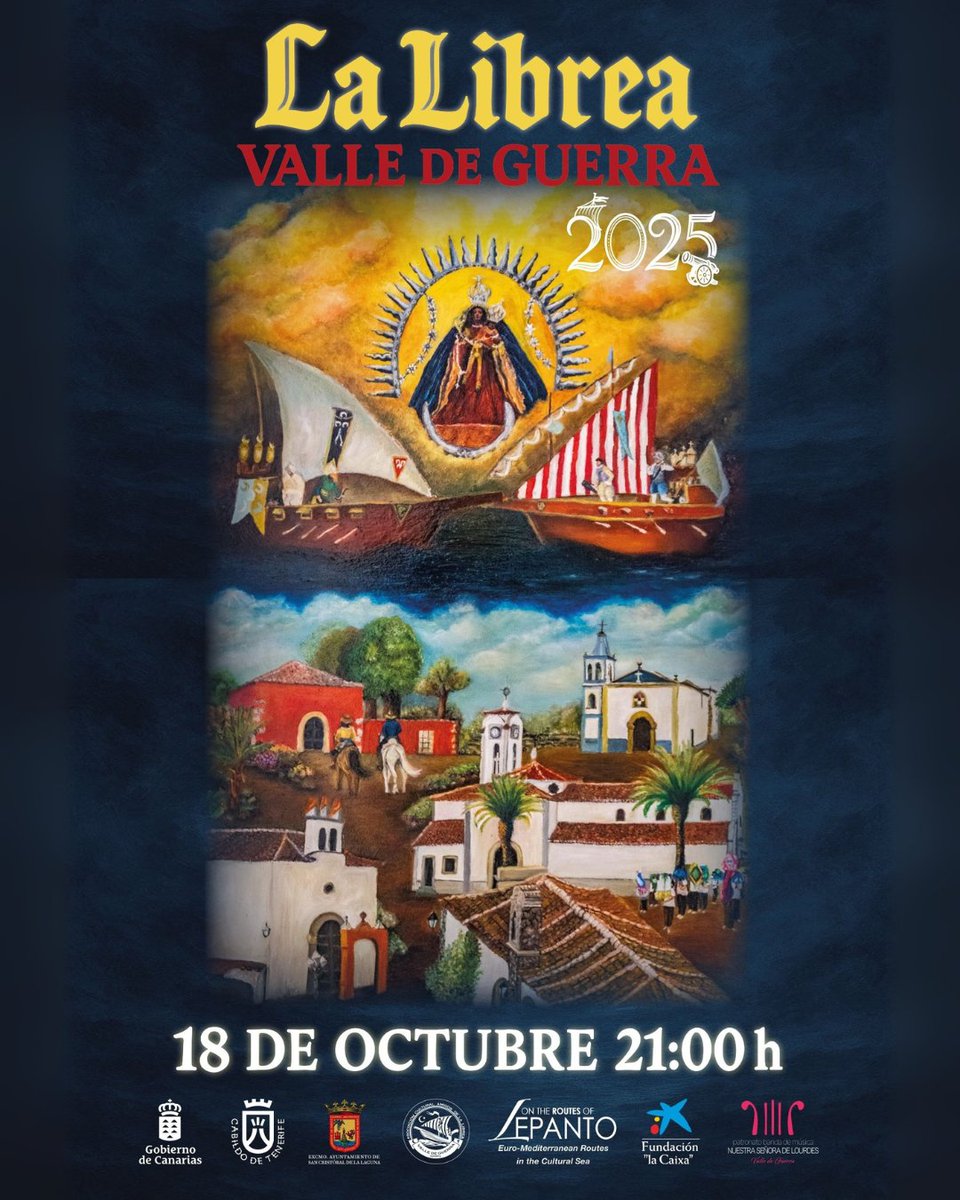 🎨 Valle de Guerra ya tiene cartel para sus fiestas patronales en honor a Nuestra Señora del Rosario y para la tradicional Librea 2025, reconocida como Bien de Interés Cultural.

aytolalaguna.es/actualidad/not…