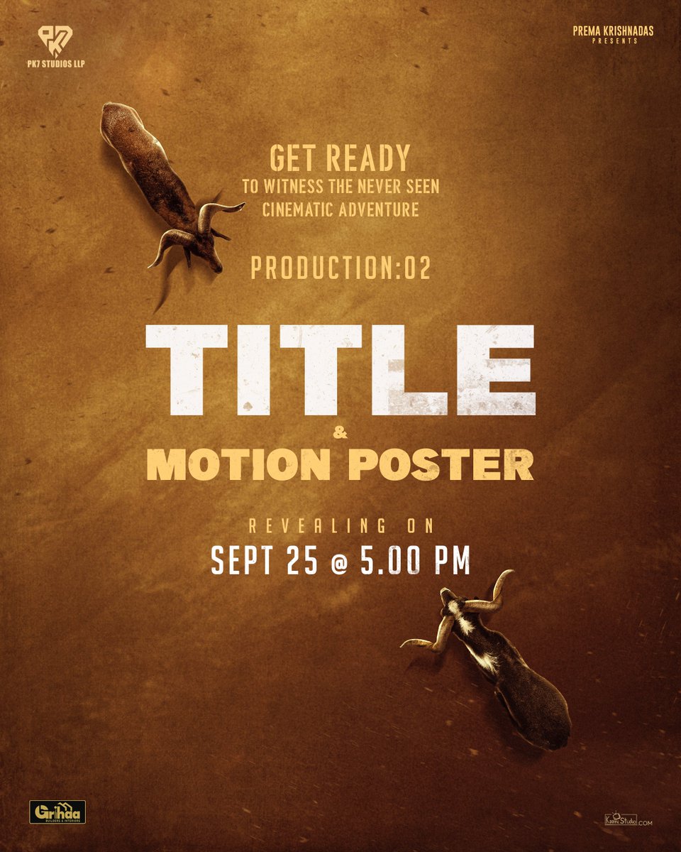 The countdown is on! 🔥
Witness a never-seen-before cinematic adventure 🎬TITLE &amp; Motion Poster Reveal | 25.09.2025 | 5 PM

Power-packed cast • Stunning visuals • Epic story  Save the date &amp; stay tuned!

#PK7Studios #ProductionNo2 #TamilCinema