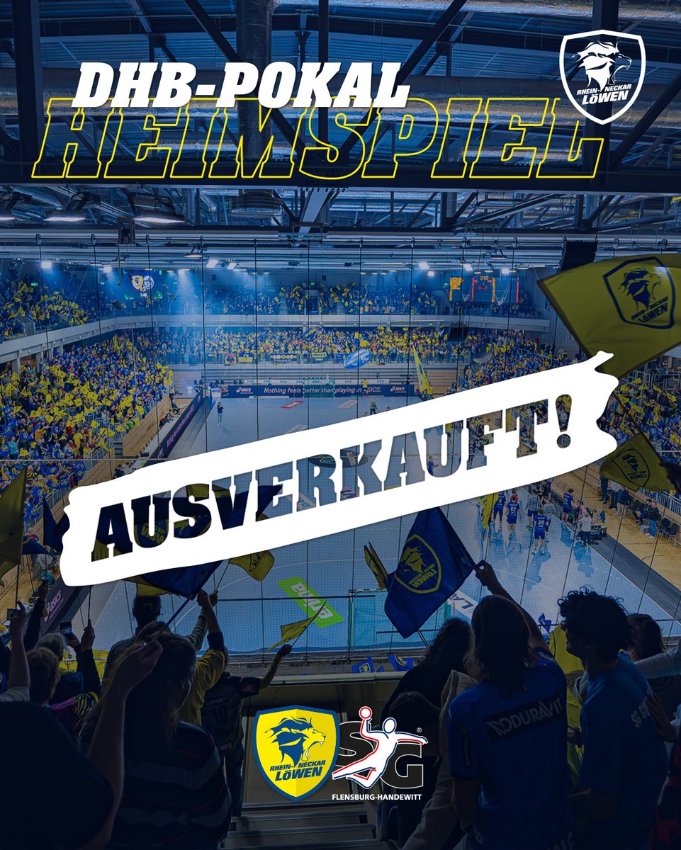 Wir sind für unser Pokalspiel gegen Flensburg (01.10. - 19:30 Uhr) im Public Bereich restlos ausverkauft! 😍

ℹ Es gibt noch wenige VIP-Tickets! Diese können sehr gerne über tickets@rhein-neckar-loewen.de angefragt werden 🤝

#rnl #rnloewen #handball #dhbpokal