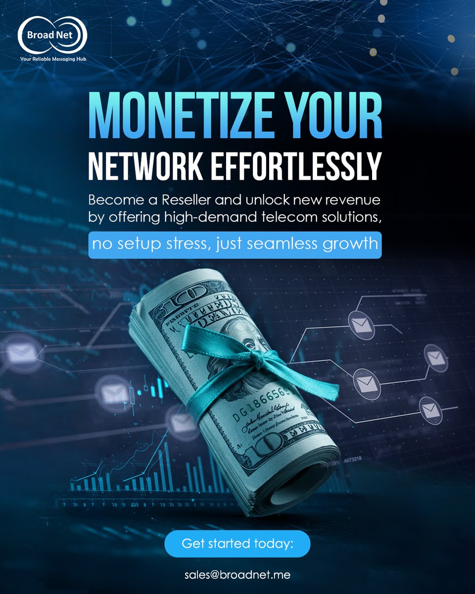 broad_net's tweet image. 💼 Turn Connections into Cash!
With our RESELLER program, grow your business effortlessly—no setup stress, just seamless growth.
📩 Start today: sales@broadnet.me | broadnet.me

#ResellerProgram #BusinessGrowth #MonetizeYourNetwork #TelecomSolutions #EntrepreneurLife