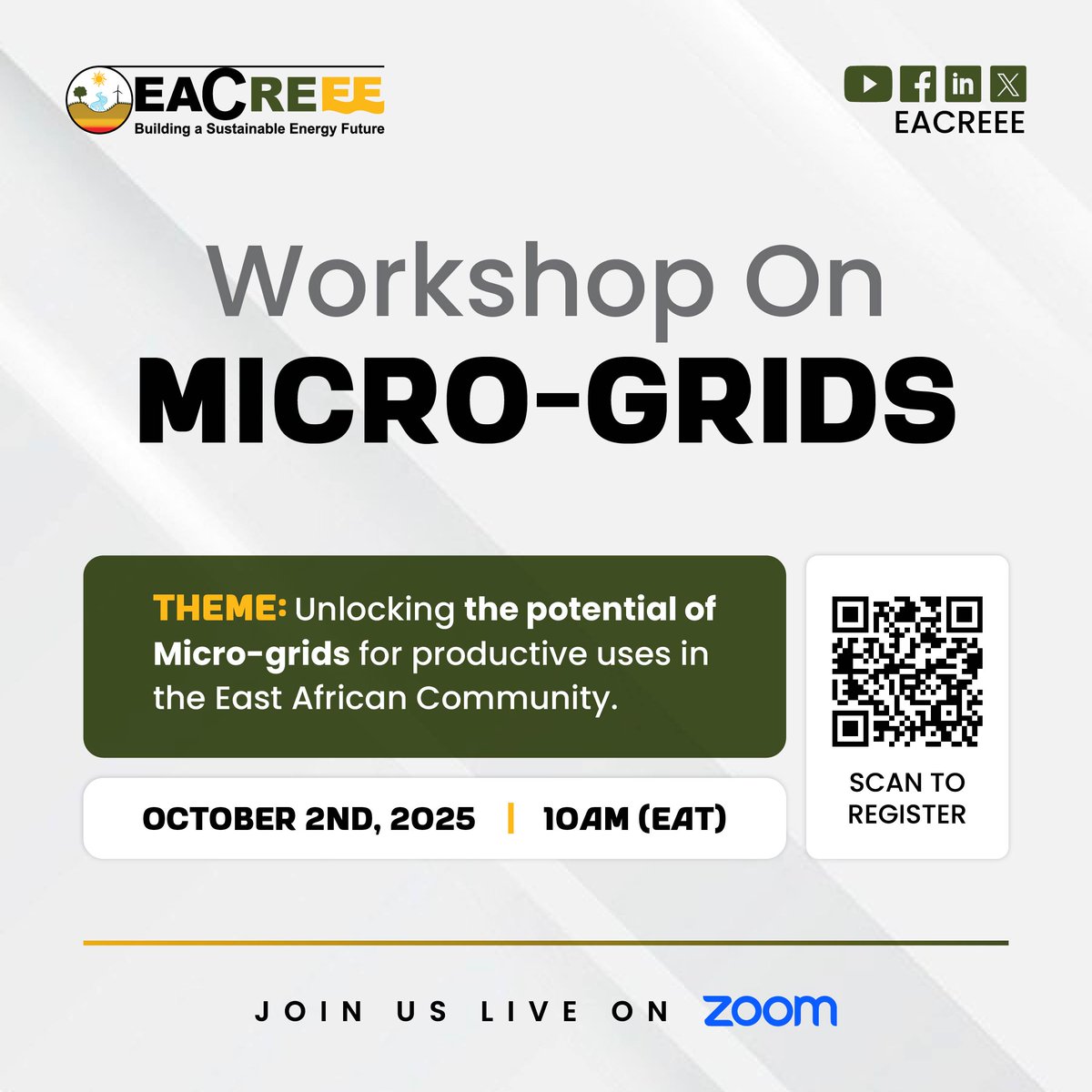 How can micro-grids go beyond access to electricity &amp; drive productive use for local growth? Join our virtual workshop to explore how micro-grids are transforming energy access, boosting economies &amp; fostering social change
Date: October 2, 2025
Register: us06web.zoom.us/webinar/regist…