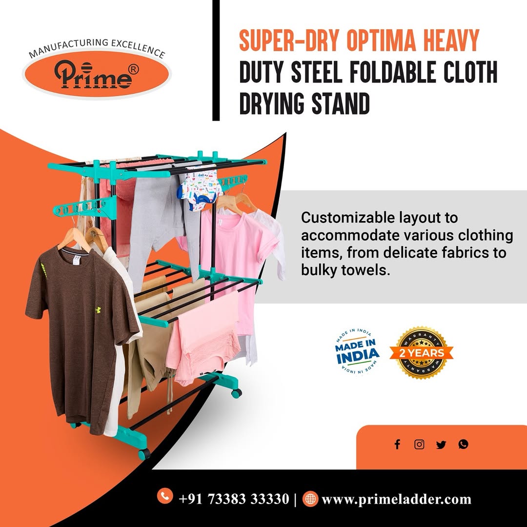 primeladders's tweet photo. ✨ Dry Smarter, Save Space! ✨
With Prime Ladders Cloth Drying Stand, enjoy hassle-free drying that’s sturdy and built to last. 🧺💨
Perfect for every home! 🏡

#PrimeLadders #ClothDryingStand #SpaceSaver#HomeEssentials #SmartLiving #LaundryDay #OrganizedHome#DurableDesign https://t.co/37x7KrNSuo