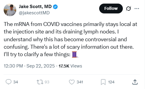 Jikkyleaks's tweet image. The guy who says he watched 100 people die rather than give them a $1 antibiotic is still saying "it stays in the arm".

In 2025.

#3tablets 
@RWMaloneMD @RetsefL @chrismartenson 
x.com/jakescottMD/st…