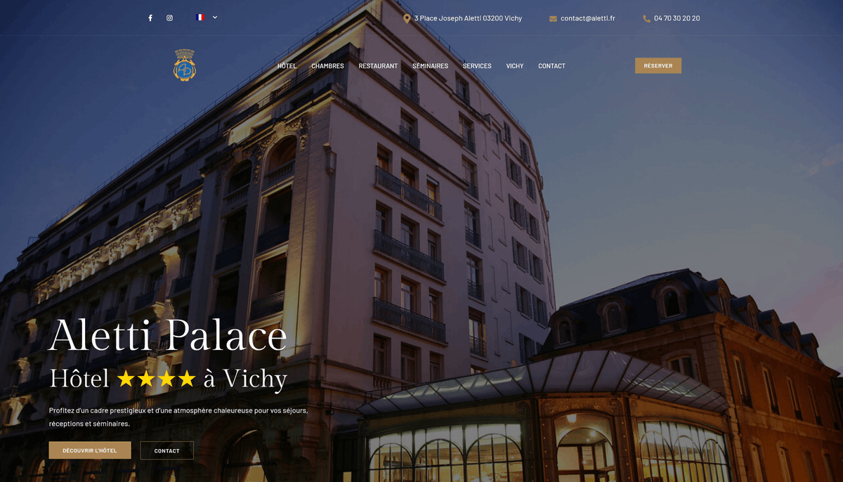 D_I_G_I_T_O_B's tweet image. Nouveau site vitrine réalisé avec Wordpress. Voir le site: hotel-aletti.fr
##DéveloppeurWeb #Auvergne #SiteWeb #Wordpress